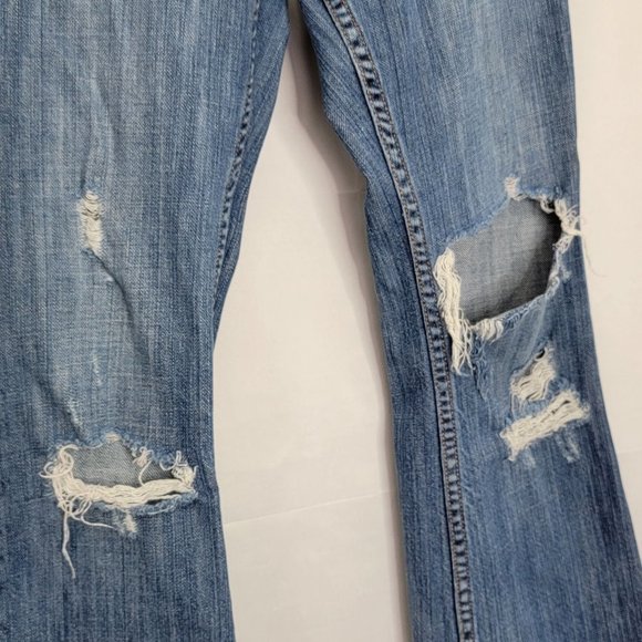 Victoria Secret Pink Distressed White Splatter paint denim BootCut Jeans - Picture 5 of 13